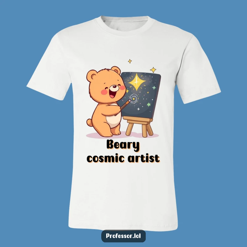 Funny Bear Galaxy Sketch T-Shirt: Wearable Art for Your Cosmic Journey