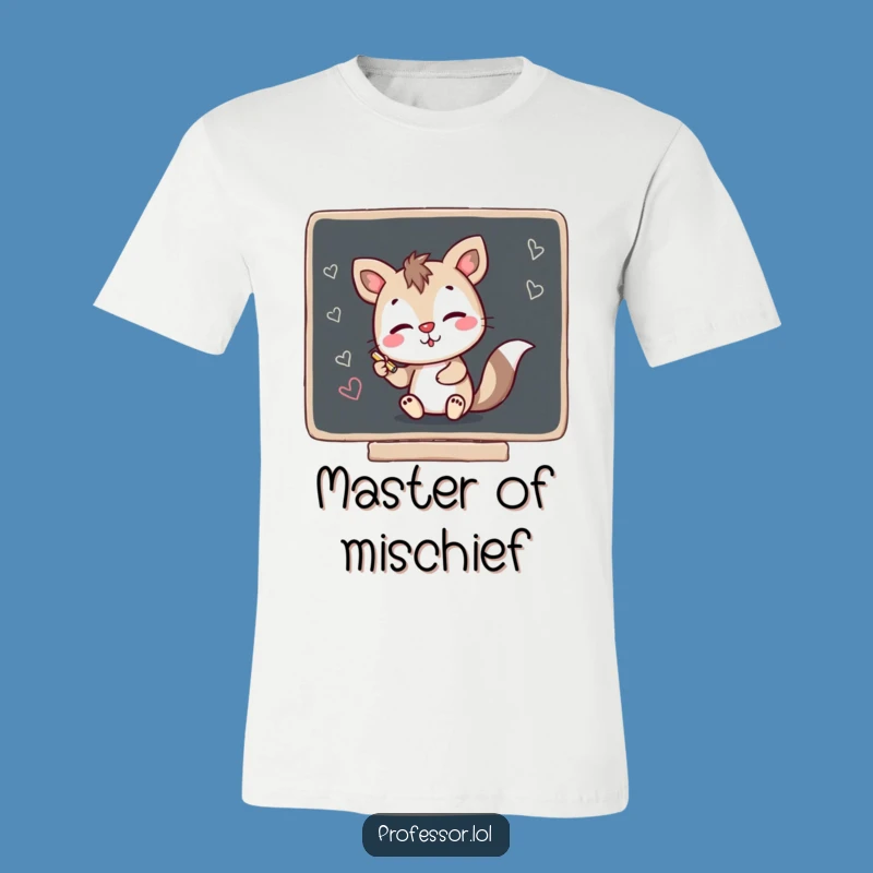 Funny Animal Scribble Tee: Mischievous Blackboard Chalk Shirt Gift
