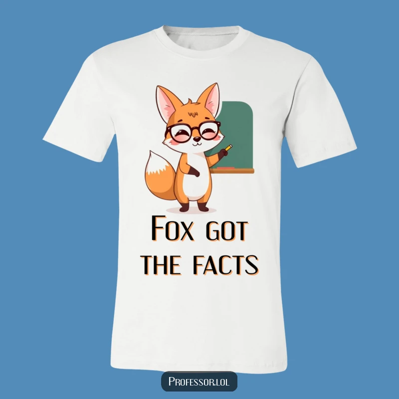 Funny Fox Professor T-Shirt, Smart & Witty Tee, Hilarious Gift for Educators