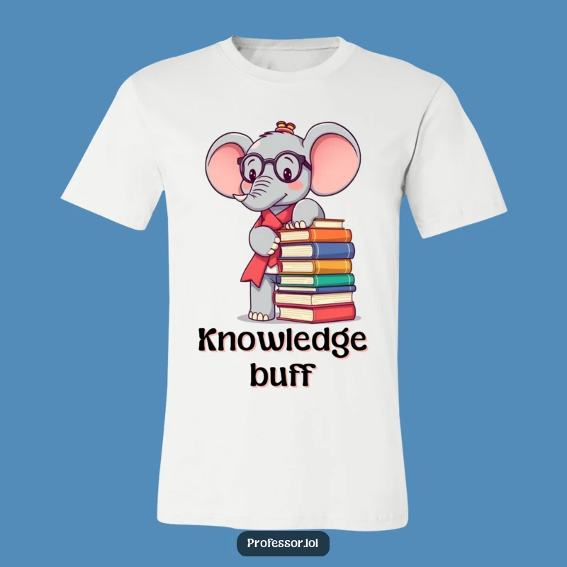 Funny Kawaii Elephant Professor T-Shirt: A Hilarious Gift for Bookworms and Academics