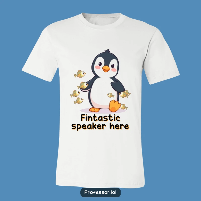 Funny Penguin Fish Lecture T-Shirt: Witty Ocean Tee for a Hilarious Funny Gift!