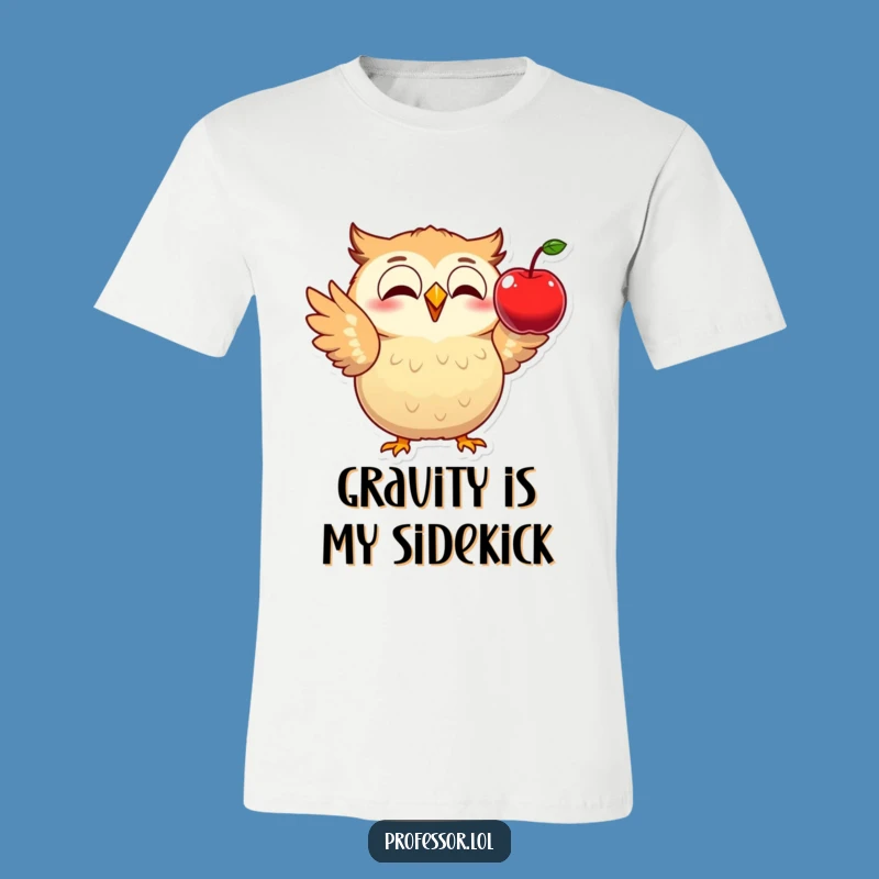 Funny Owl Physics Apple T-Shirt: Smart & Hilarious Science Tee for a Funny Gift!
