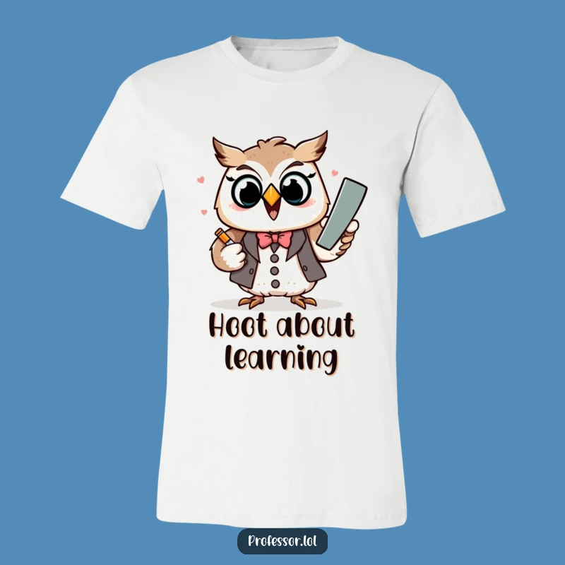 Funny Kawaii Owl Professor T-Shirt - Smart Humorous Tee Gift Idea
