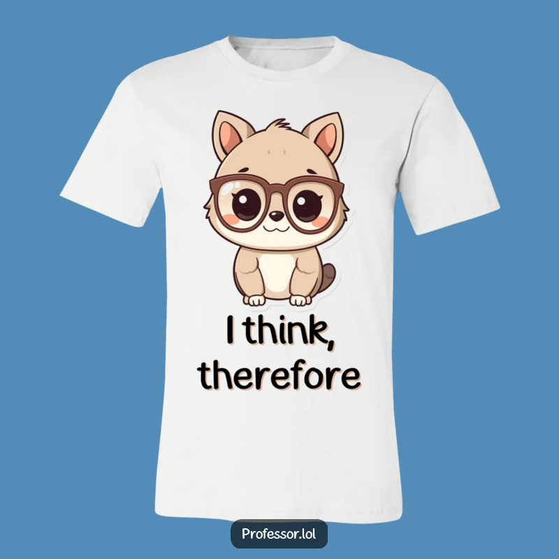 Funny Smart Animal T-Shirt: Cute Character with Spectacles, Intellectual Style, Great Gift