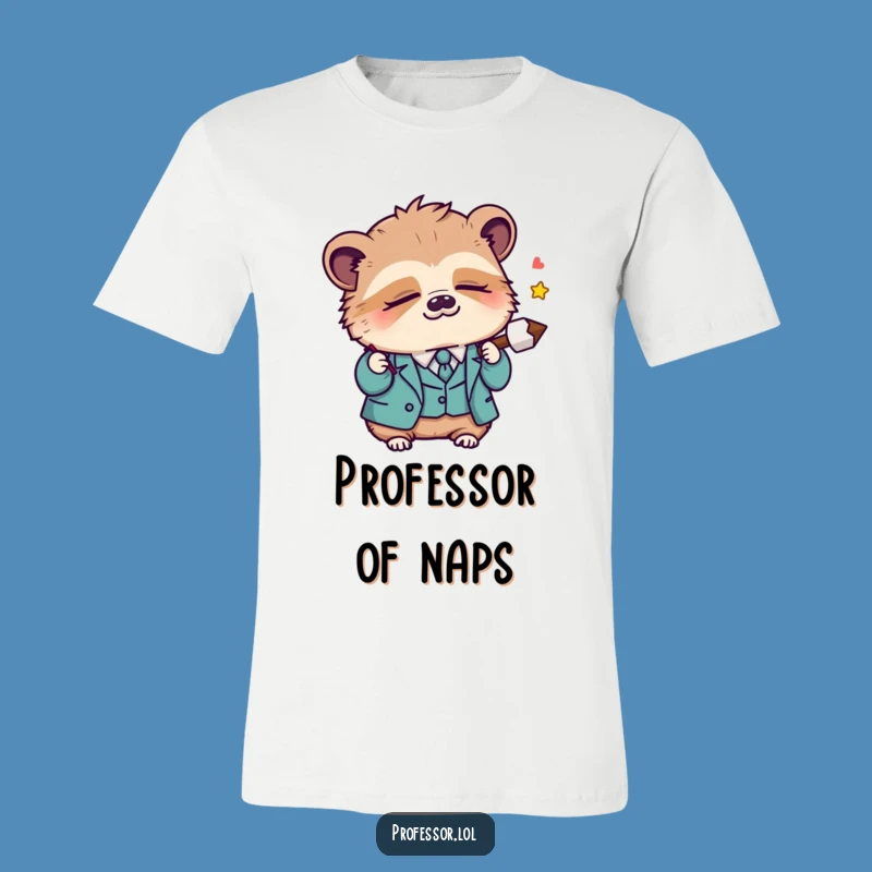 Funny Kawaii Sloth Professor T-Shirt: Sleepy Lecture Pointer Tee
