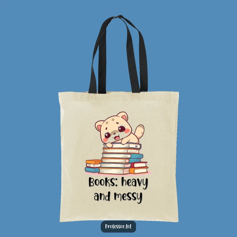 Funny Startled Animal Tote: Bookish Disaster Bag, Ideal Funny Gift for Readers
