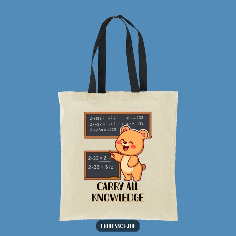 Funny Bear Math Tote Bag: Carry Your Smarts and Your Essentials!