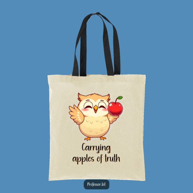 Funny Owl Physics Apple Tote Bag: Carry Your Books with this Hilarious Science Bag!