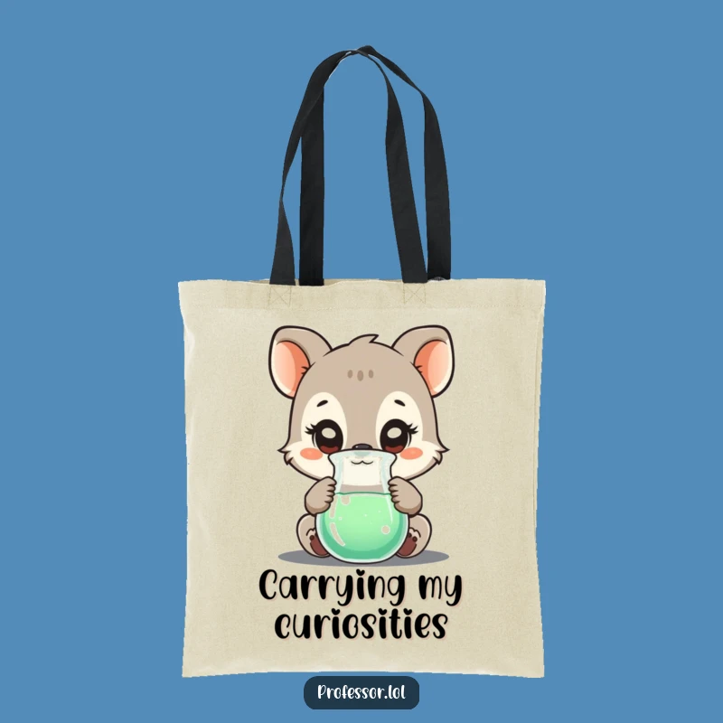 Funny Animal Science Tote: Bubbling Beaker Carry-All Bag Gift