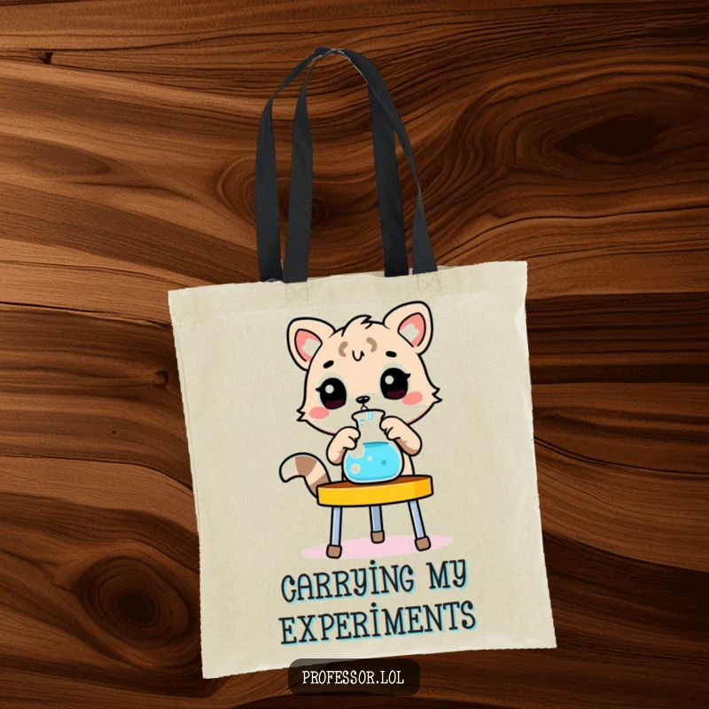 Funny animal tote bag, animal adjusting beaker, laboratory stand, sturdy and stylish, study bag.