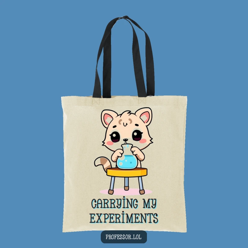 Funny Animal Lab Tote Bag - Beaker Carrier, Science Study Bag