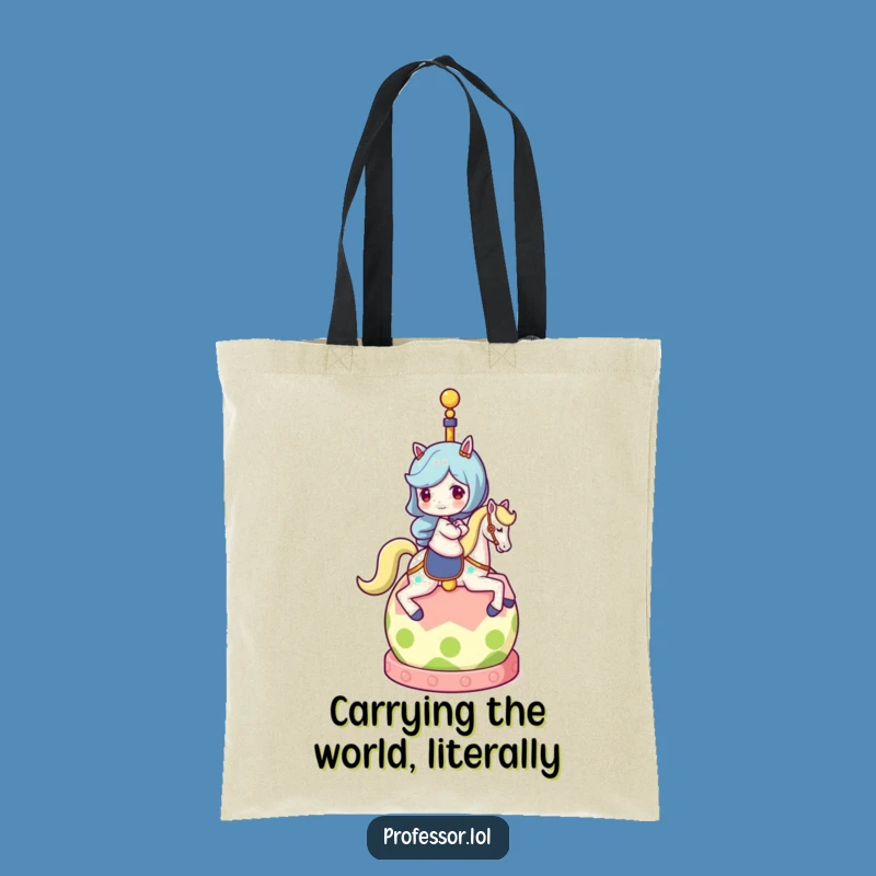Funny Globe Rider Tote Bag: Carry Your World in Style with this Hilarious Bag