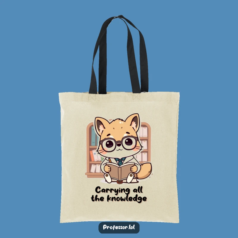 Funny Animal Professor Tote Bag: Cute Professor Books Bag - Eco-Friendly & Hilarious Gift!