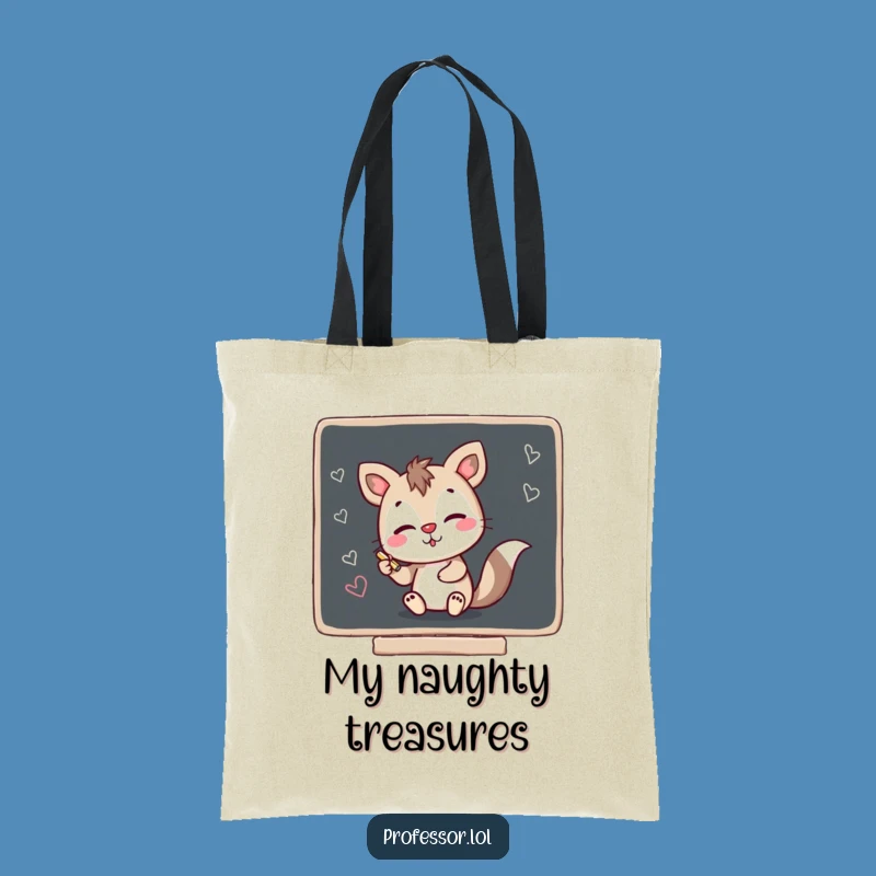 Funny Animal Scribble Tote: Mischief Blackboard Carry-All Gift