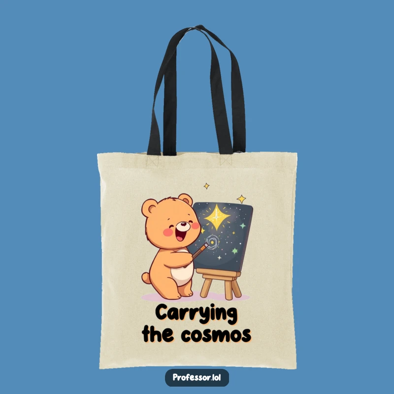 Funny Bear Galaxy Tote Bag: Carry Your Universe in Style