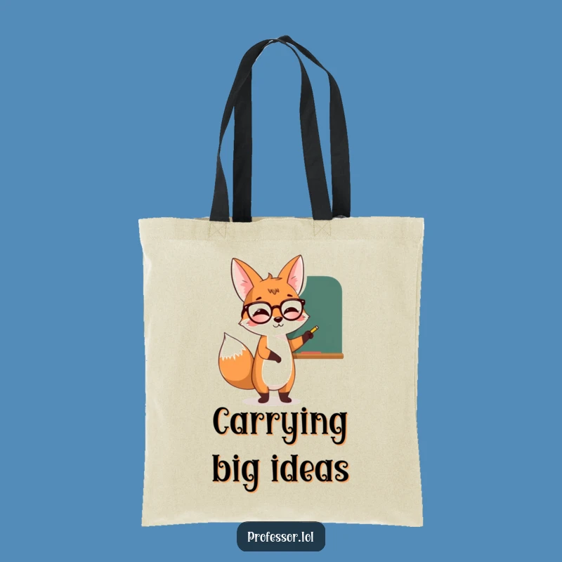 Funny Fox Teacher Tote Bag, Carry Your Lessons in Style, Hilarious Gift