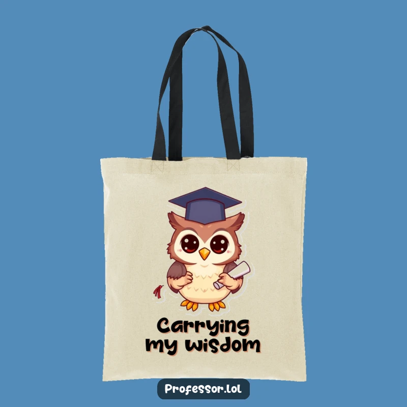 Funny Grad Owl Tote Bag, Carry Your Books in Style, Hilarious Gift Bag