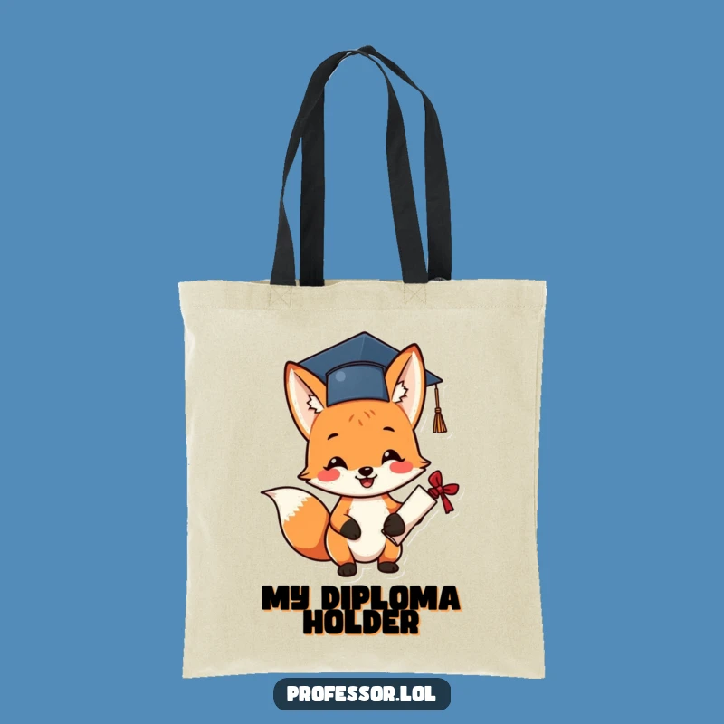 Funny Graduation Fox Tote Bag - Carry Your Success in Style!