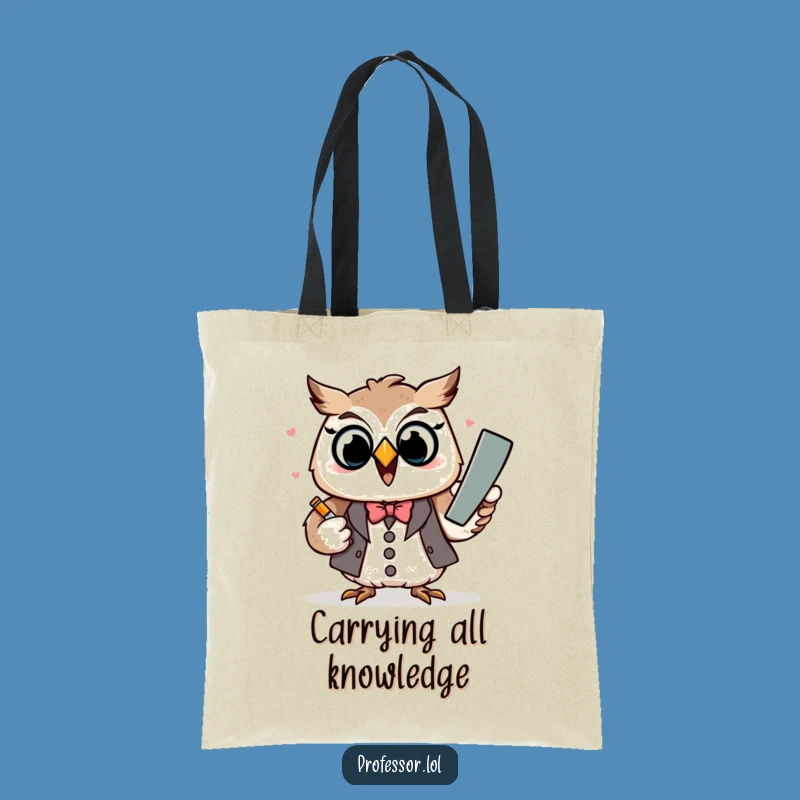 Funny Kawaii Owl Professor Tote Bag - Carry Your Knowledge Gift