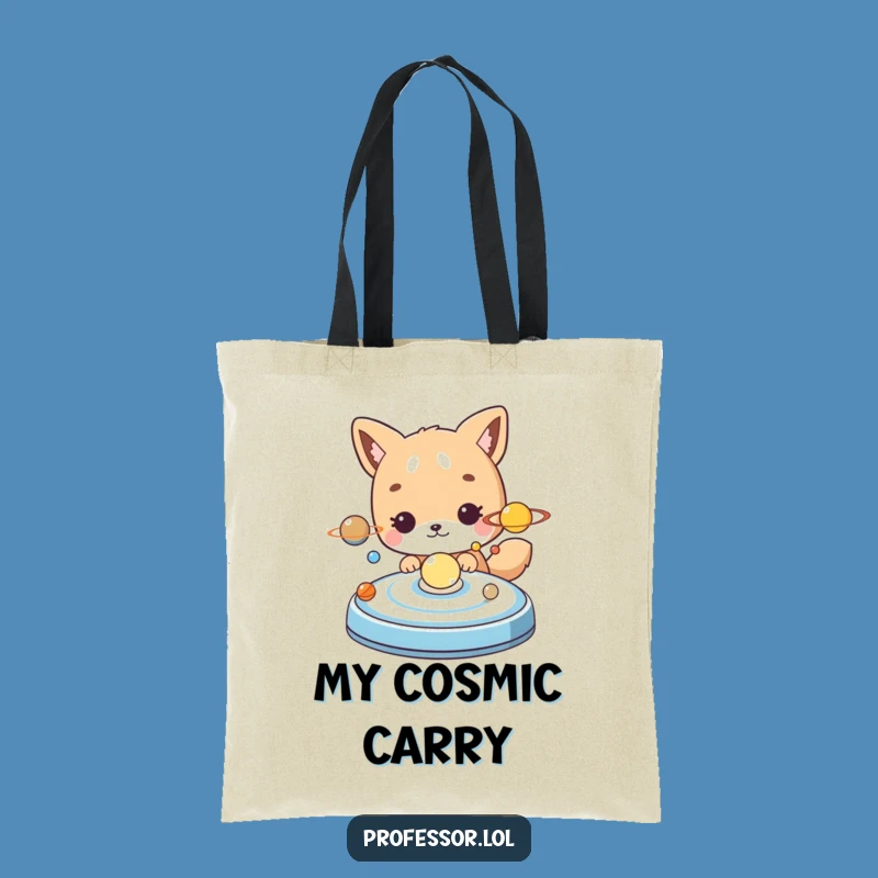 Funny Space Tote Bag: Cute Animal Studies Solar System, Perfect Explorer Gift!