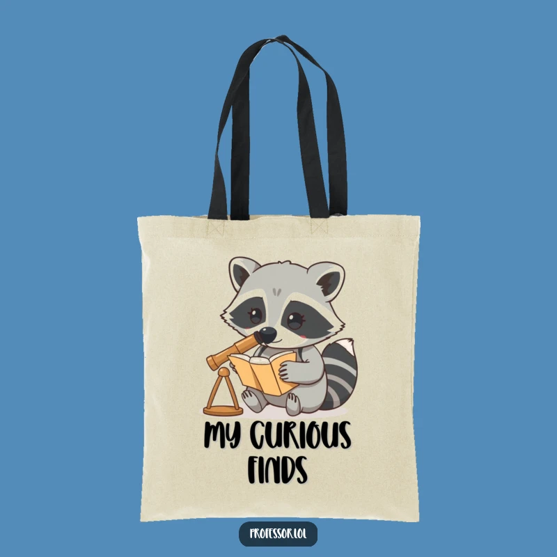 Funny Raccoon Book Tote Bag: Carry Your Discoveries in Style